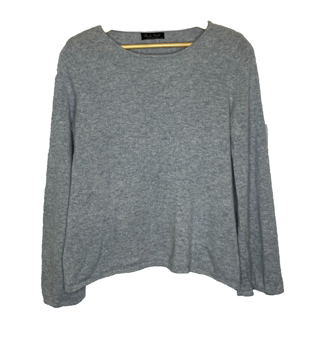 Women's Medium Claudia Nichole 100% Cashmere Bell Sleeve Gray Sweater